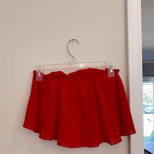 Red cropped strapless top